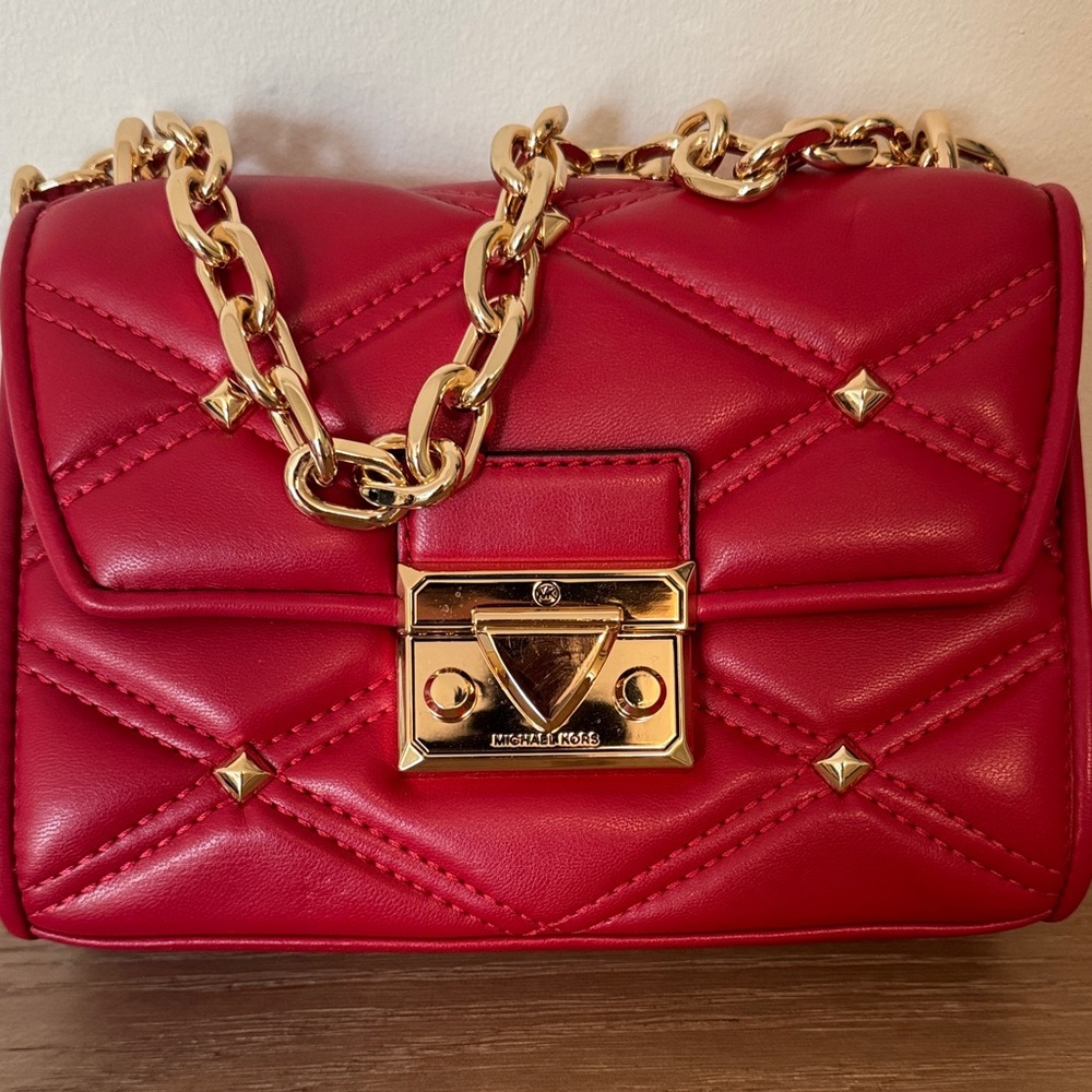 Michael Kors Red Quilted Crossbody Bag